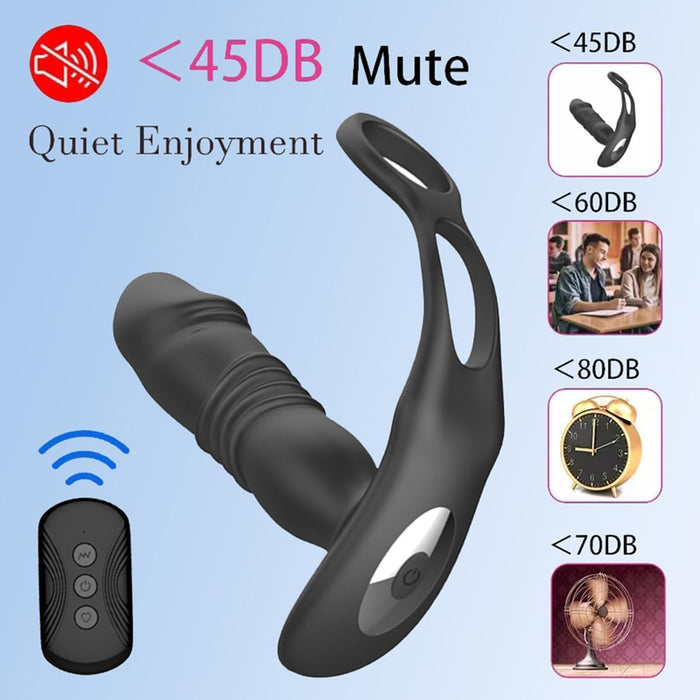 Ergonomic Anal Vibrator with Cock Ring and Remote Control
