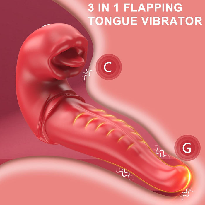 3-in-1 Zungenvibrator mit APP-Steuerung für intensive G-Punkt- und Klitorisstimulation