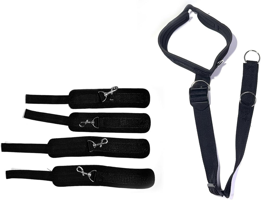 BDSM Bondage Set with Blindfold Mask and Adjustable Cuffs for Couples