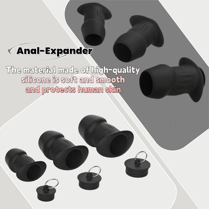 Anal Expandable Bulk Plug With Hole, Soft Silicone For Women And Men