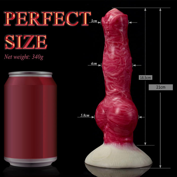 Realistinis Vilko Šuns Formos Silikoninis Dildo su Stipria Priešsija