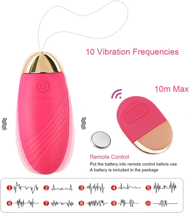 Bullet vibrating egg with 10 modes and remote control for women and couples