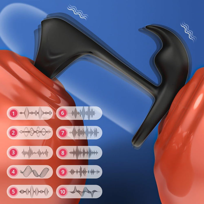 Anal vibrator with remote control and 10 vibration modes for intense sensations