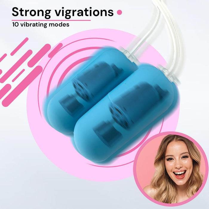 2 Vibro Eggs with 20 Modes – Silent Mini Vibrators with Cord Control for Women