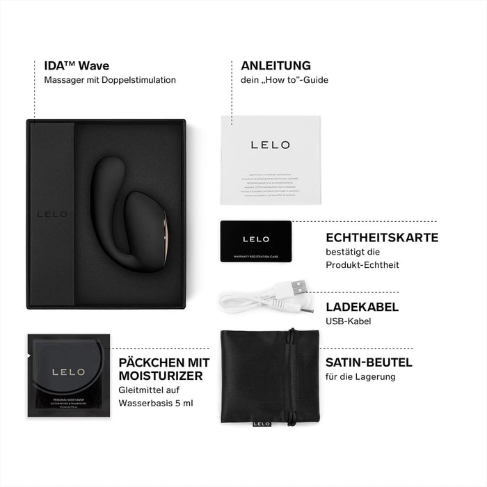IDĀ Wave dvinervis vibrators su programėle moterims, 10 vibracijos režimų, juodas