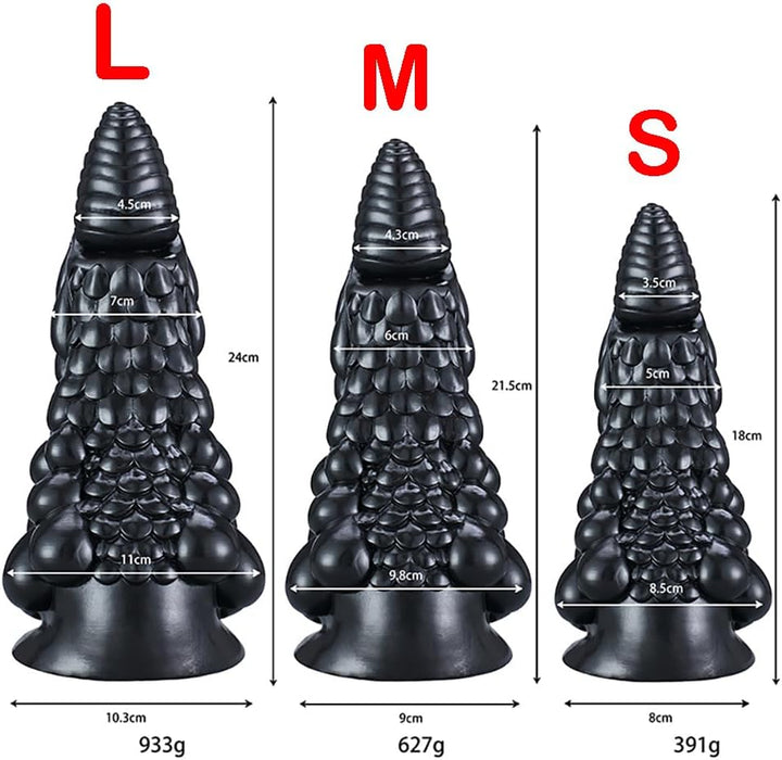 Fantastic silicone giant dildo with strong suction base - unique pearl design