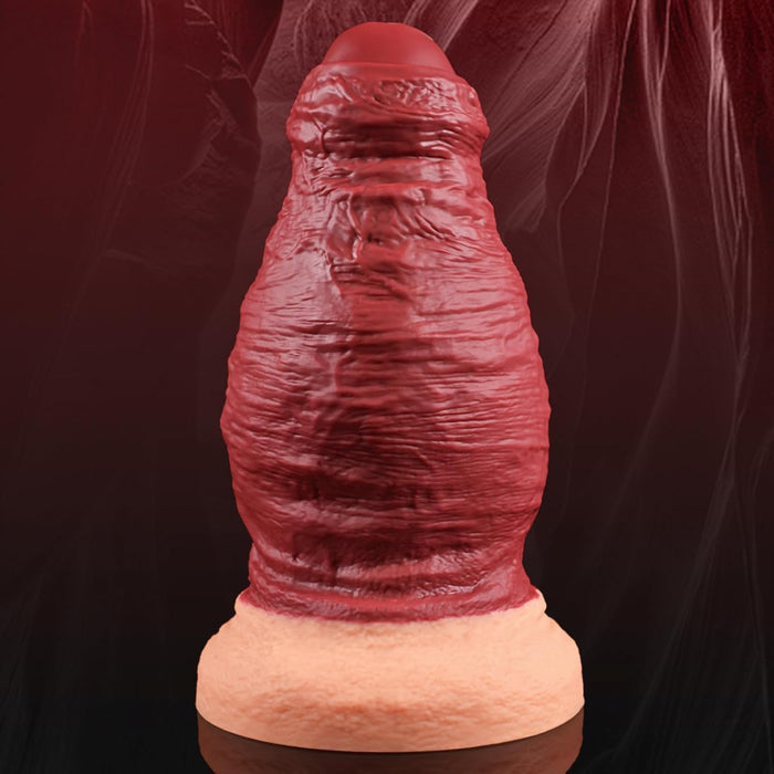 25 cm XXL neapdirbtas dildo su grublėtu paviršiumi ir stipria prisisukimo siurbtuku