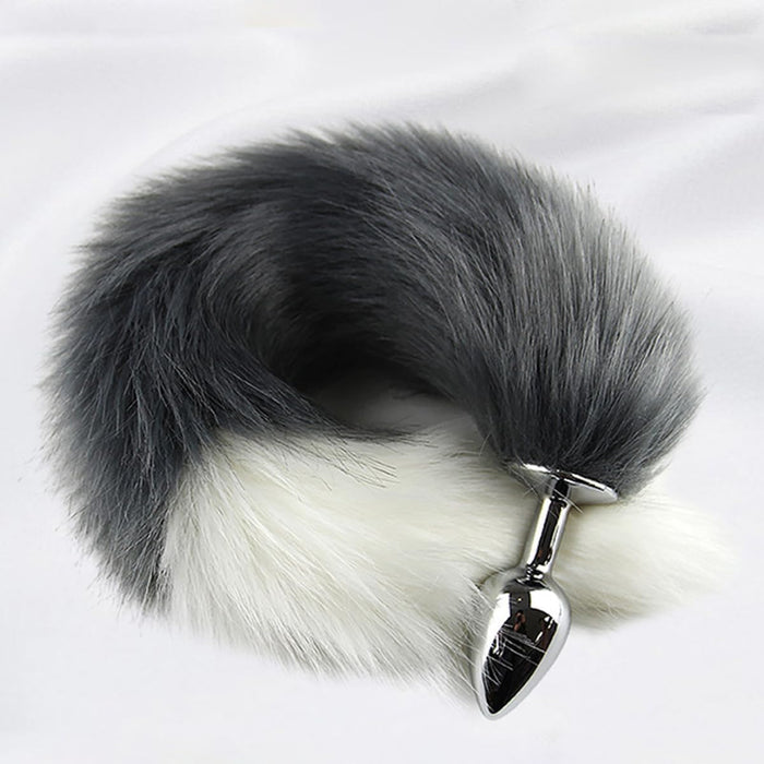 Fuchsschwanz Analplug aus Edelstahl mit weichem Kunstfell für sanfte Stimulation