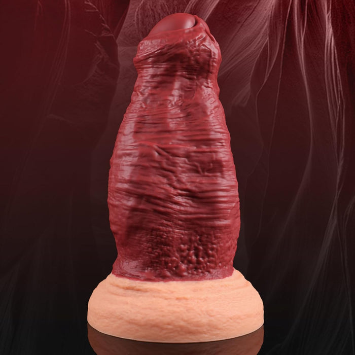 25 cm XXL neapdirbtas dildo su grublėtu paviršiumi ir stipria prisisukimo siurbtuku