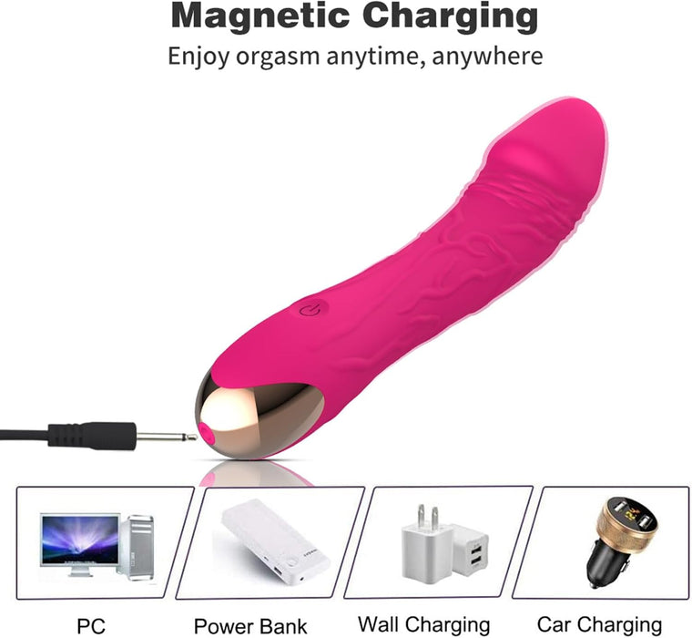Automatic 2-in-1 double vibrating dildo with penetration function and clitoral stimulator