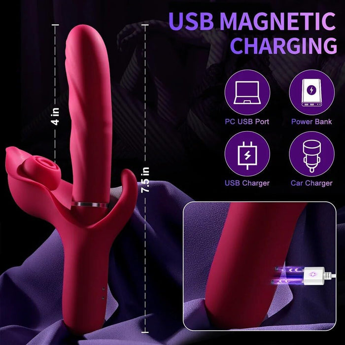 3-in-1 Vibrator for Women with 10 Modes for the Clitoris and G-Spot
