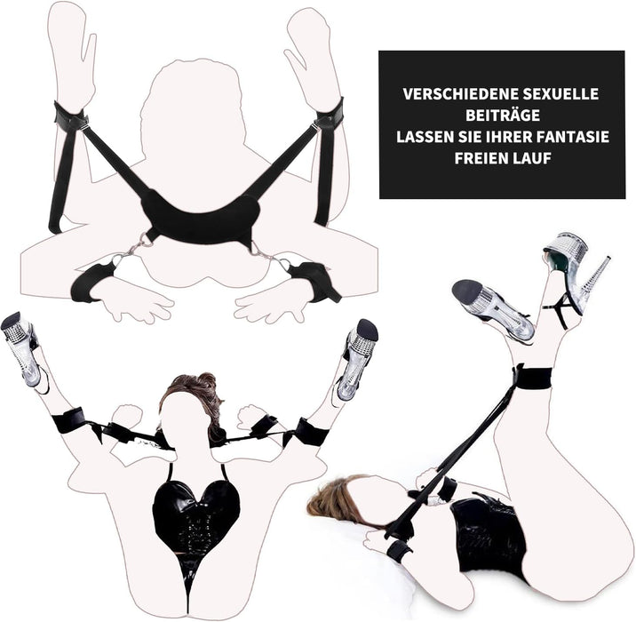 BDSM sex restraint set for couples with comfortable handcuffs and leg cuffs