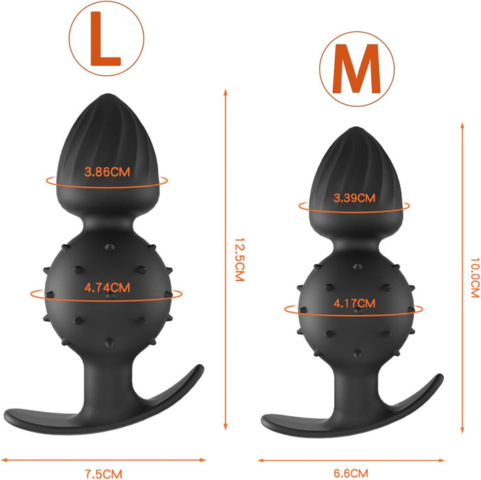 S-2.0 Silicone Butt Plug with Anal Beads and Large Anchor