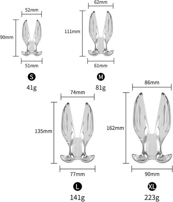 Anal dilator with hole, sustainable TPE material, size M, transparent