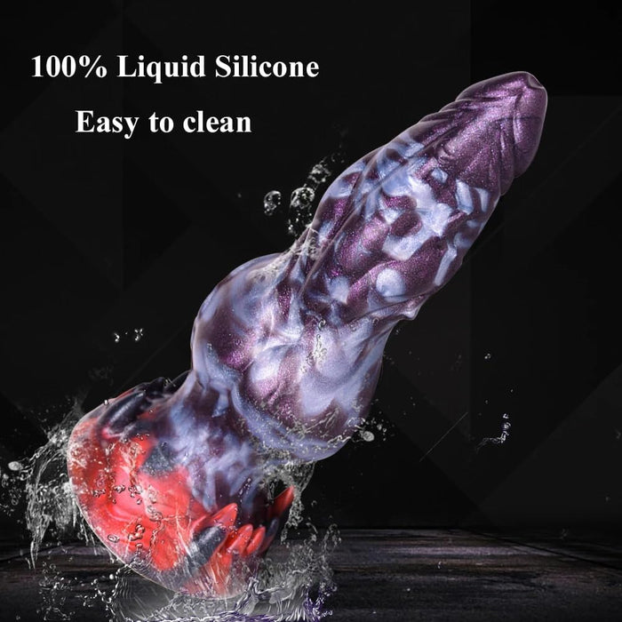 Fantasy-shaped silicone dildo with spray function and suction cup