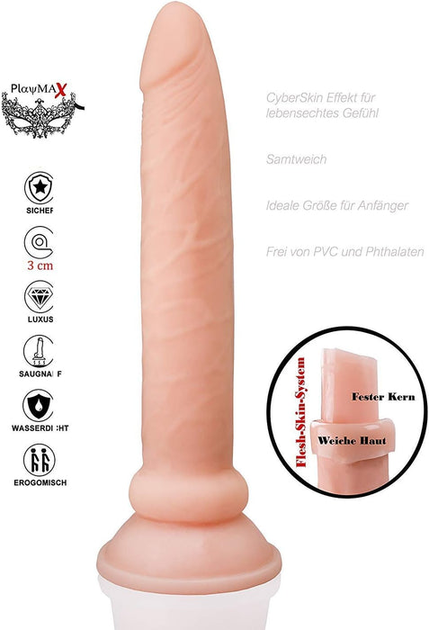 Flexible and ultra-natural CyberSkin dildo with strong suction cup attachment