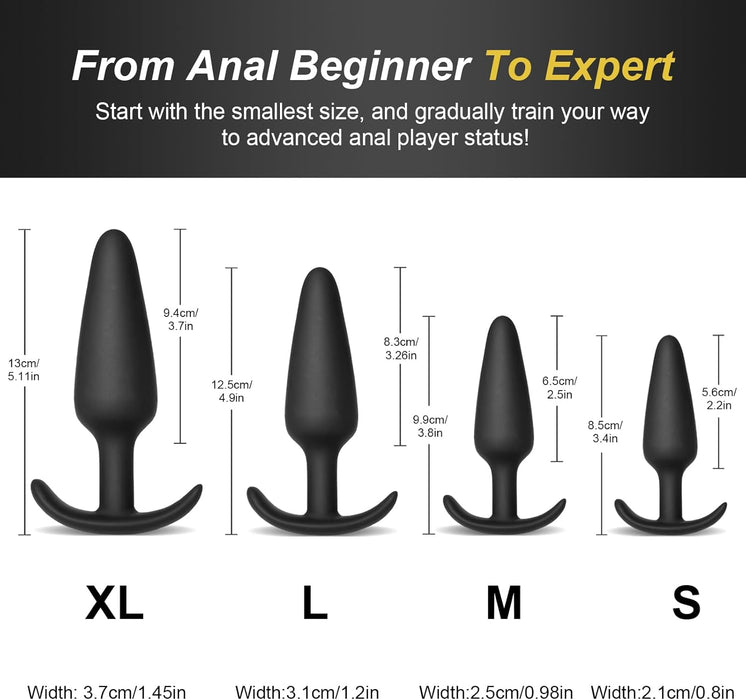 4 Piece Anal Plug Set – Various Sizes for Comfort and Pleasure