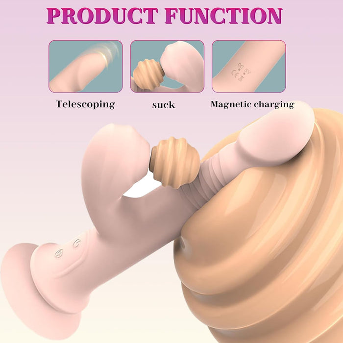 Ergonomic G-spot vibrator and clitoral massager with suction cup set