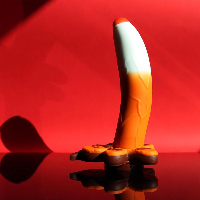 25 cm realistic silicone dildo with unique heart-shaped cover and attachment