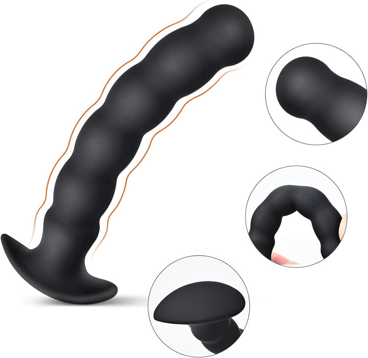 Silikoninis analinis kaištis su spiralės forma ir saugia baze, komplekte 2 dydžiai