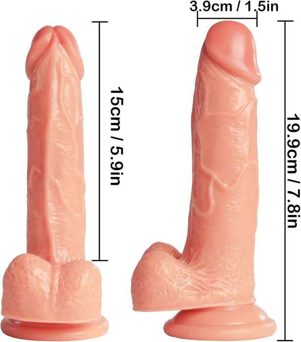 Realistinis dildo su stipria prisisukančia siurbtuke – XXL G taško stimuliatorius moterims