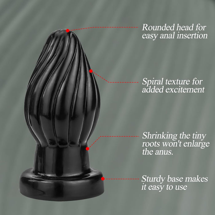 Ergonomic 7.0 Butt Plug with Spiral and Strong Suction Base