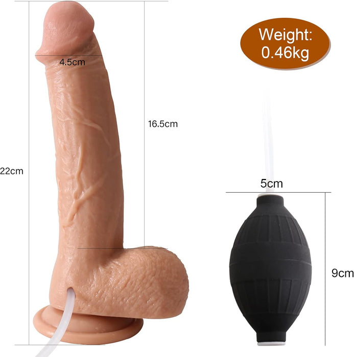 Natural Realistic Dildo with Spray Function and Suction Cup