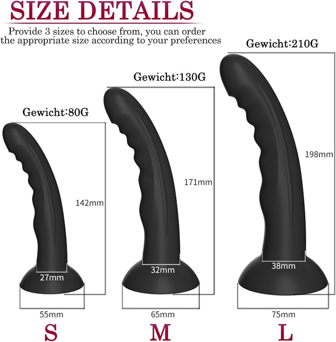 Unikalus lenktas dildo su stipria prisitvirtinančia pagrindu – S dydis