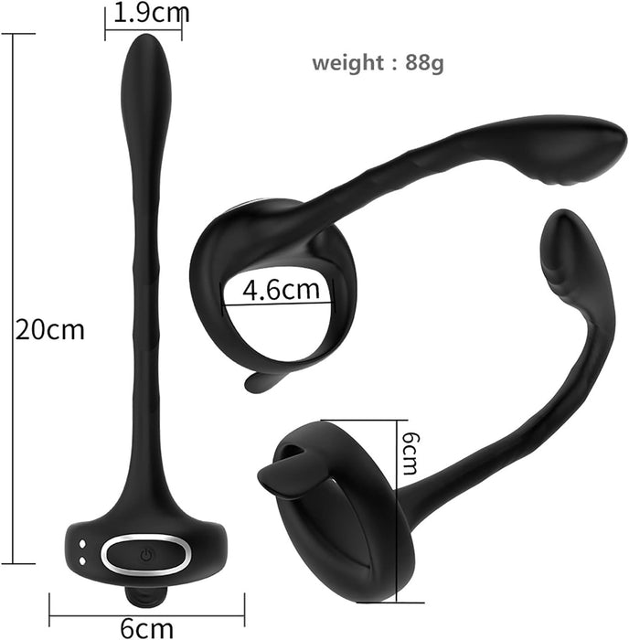3-in-1 Prostate Massager with Vibrating Cock Ring and Anal Stimulator
