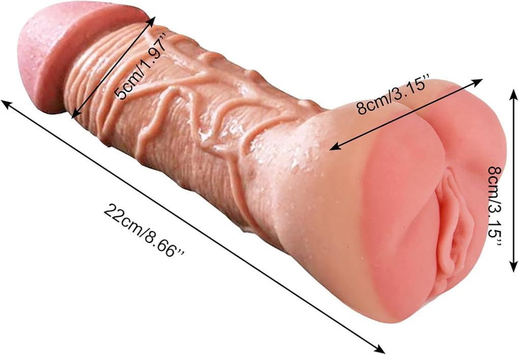 Realistic 22 cm long male masturbator with 3D vagina and clitoris