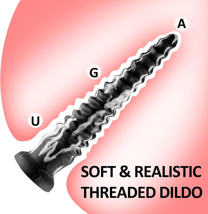 50 cm Spiralinis Fantazijos Dildo su Stipria Siurbtuku, Skirtas Rankoms Laisvinti