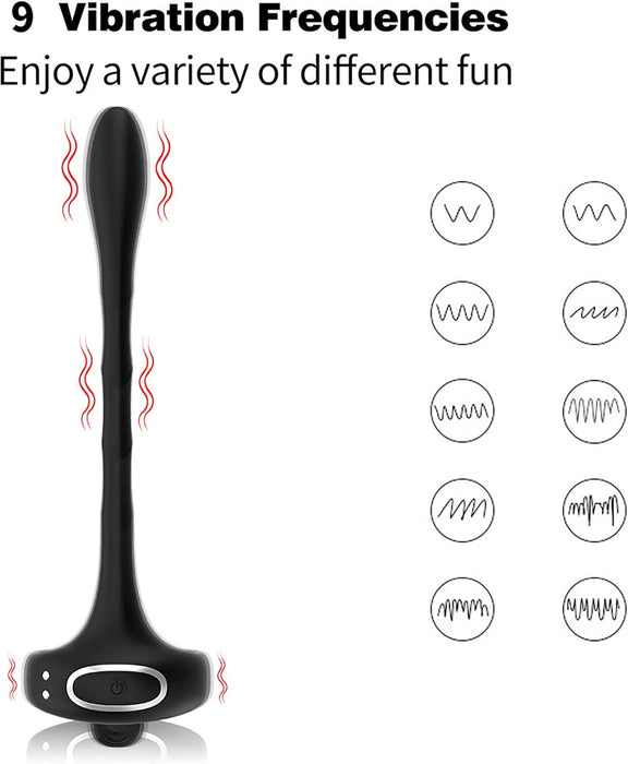 3-in-1 Prostate Massager with Vibrating Cock Ring and Anal Stimulator