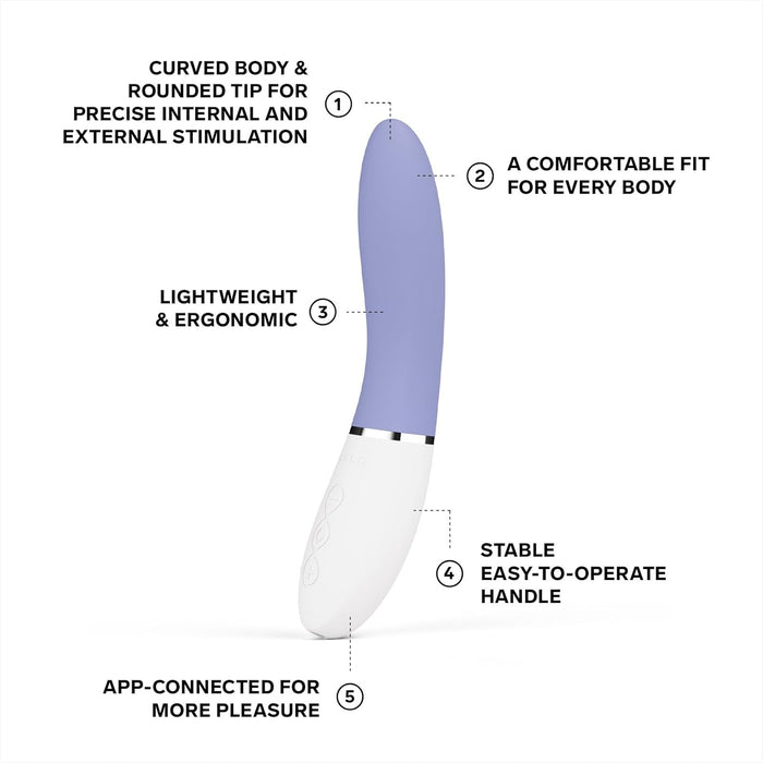 LIV 3 - App-controlled G-spot vibrator pleasure with 8 modes and curved shape