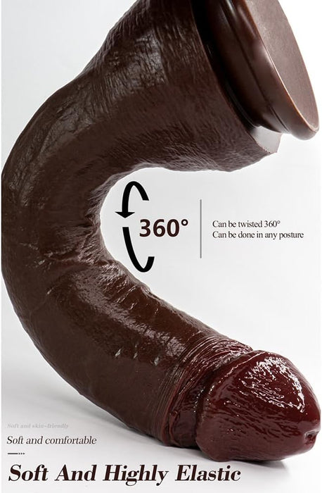 Realistic silicone dildo with strong screw-on cushion - comfortable and safe