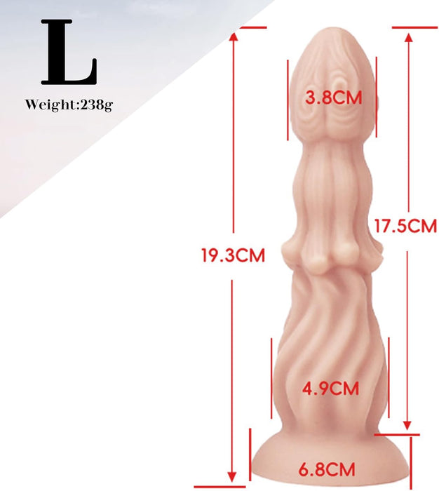 Unique silicone dildo with strong suction cup and jellyfish-shaped head