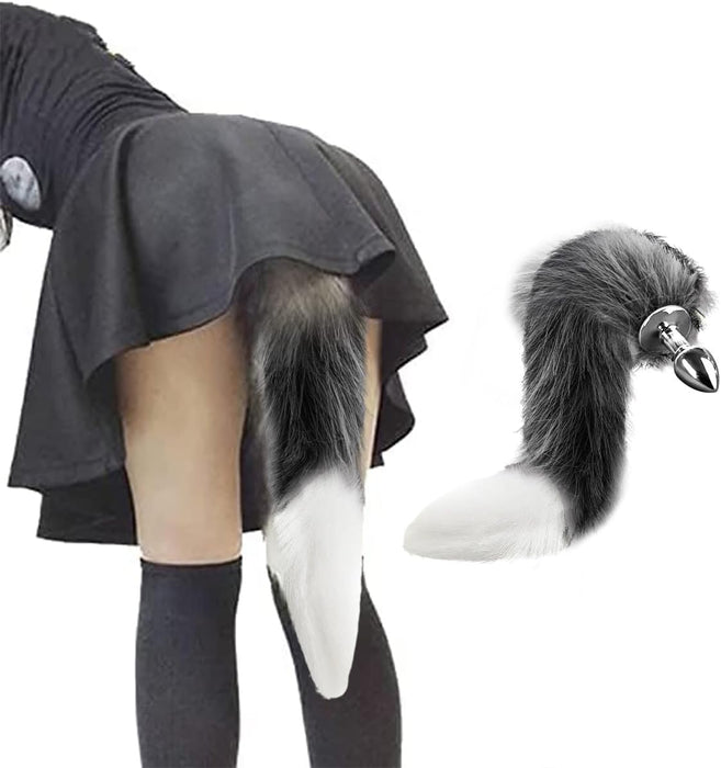 Fuchsschwanz Analplug aus Edelstahl mit weichem Kunstfell für sanfte Stimulation