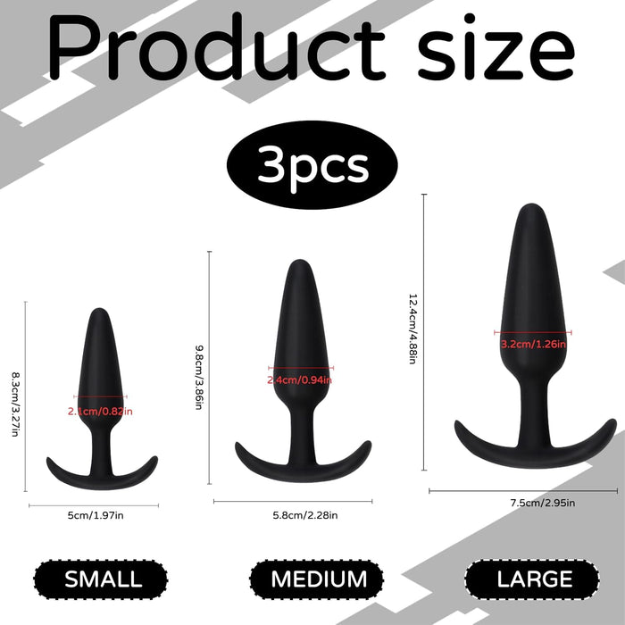 3 dalių analinių kaiščių rinkinys moterims ir vyrams – mažas, vidutinis, didelis