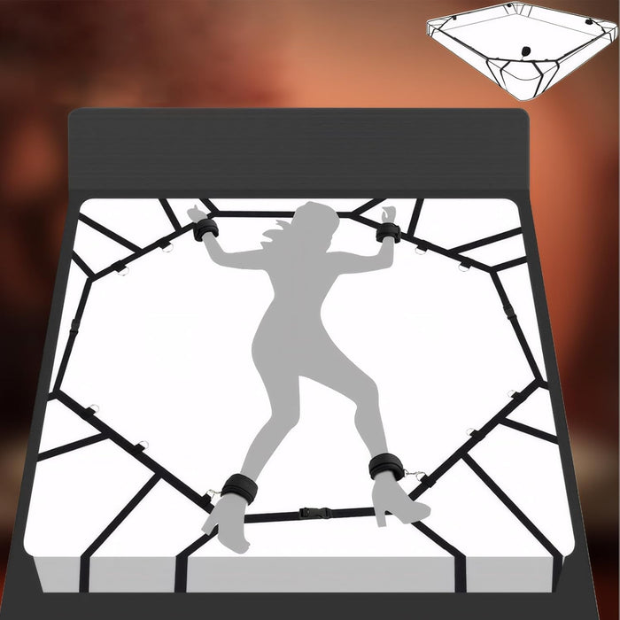 SM Bondage Set With Handcuffs And Legs, Eye Mask And Sex Toys For Couples