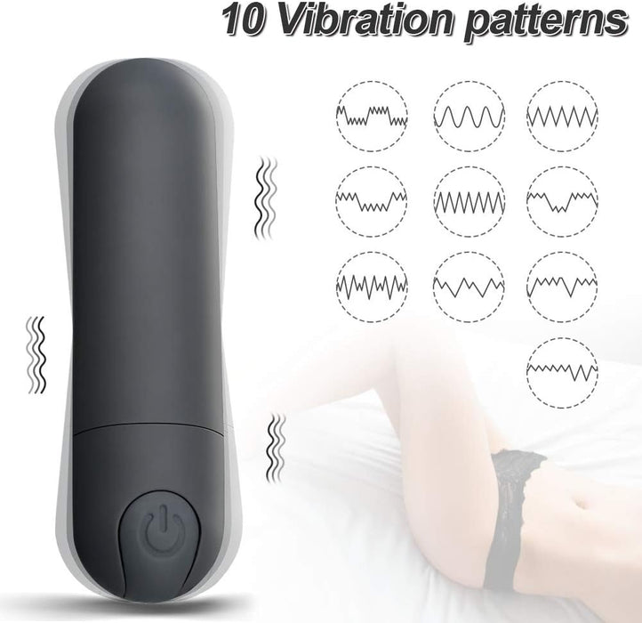 Mini massager with 10 vibration modes and USB charging, portable and waterproof