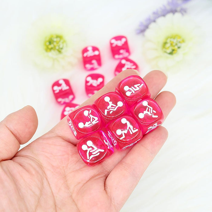 2-piece love game dice set for couples - 12 positions for flirting