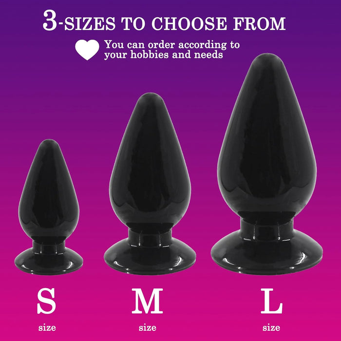 Large anal plug with strong suction function, black, size S