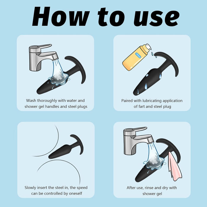 Silicone Butt Plug Set: Small, Medium and Large