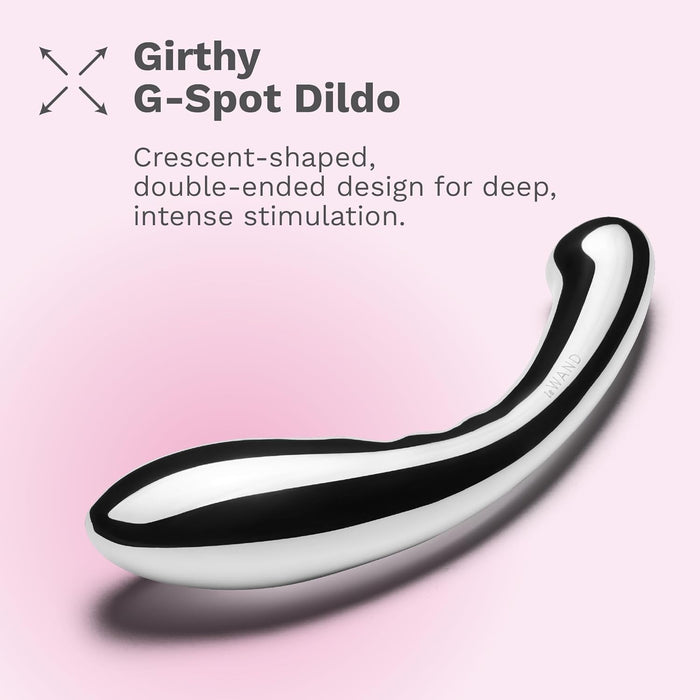 Halbmondinis formos prostatos masažuoklis su dviem galais iš nerūdijančio plieno