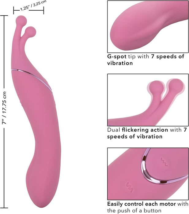 Double-sided massager with 7 vibration functions and safe silicone