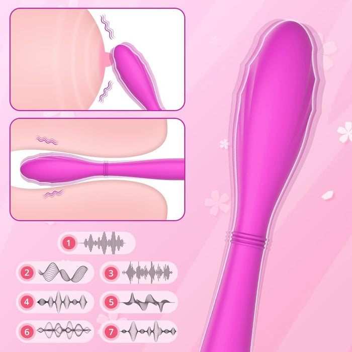 Couple vibrator: flexible silicone with 7 vibration modes for pleasure