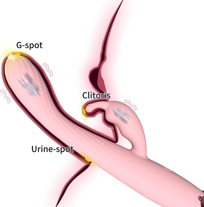 Discreet vibrator with 2 motors for G-spot and clitoral stimulation