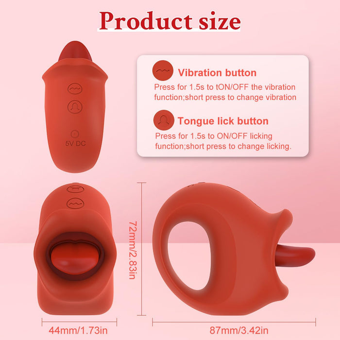 Mini vibrator for women with 10 licking and vibration modes - silent silicone clitoral stimulator