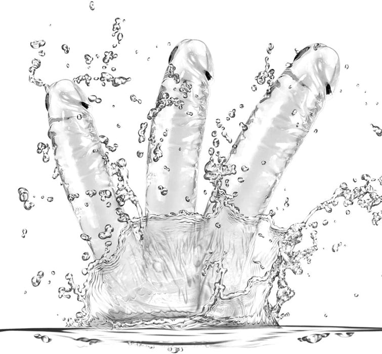 Clear dildo set with strong suction cup attachment – ​​3 sizes of realism