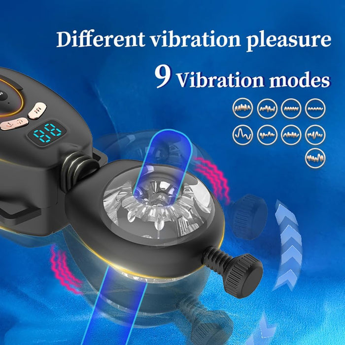 Electric Masturbator With Strap On And 9 Frequency Vibration For Men