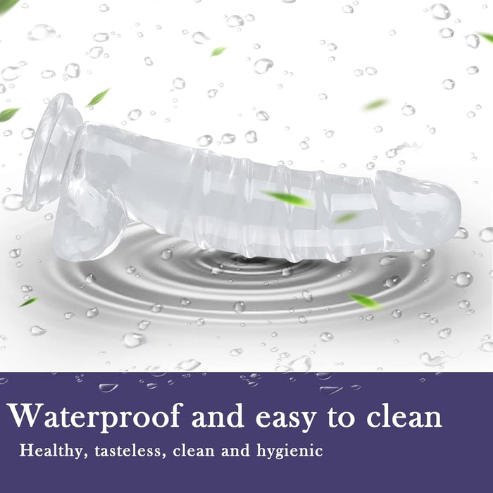 XXL dydis permatomas dildo su stipriu siurbtuku intymiam malonumui